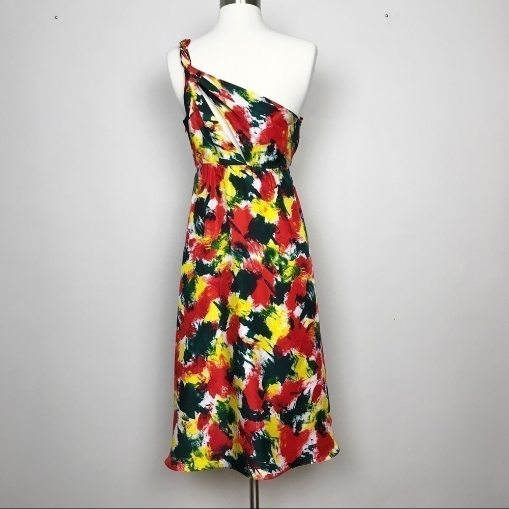 Paula Hian Designer Silk Dress One Shoulder 4 NWT - Picture 2 of 8